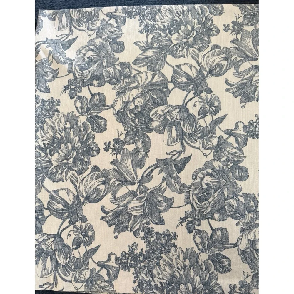 Vintage Waverly Garden Room Toile Blue Floral Curtain Panel 42 X 84 Single 1 PC